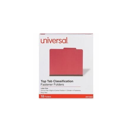 Universal Classification Folder, Letter, Red, 10PK UNV10203