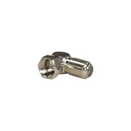 Cable Wholesale F-pin Right Angle Screw-on Adapter, F-pin Female to F-pin Male 200-108