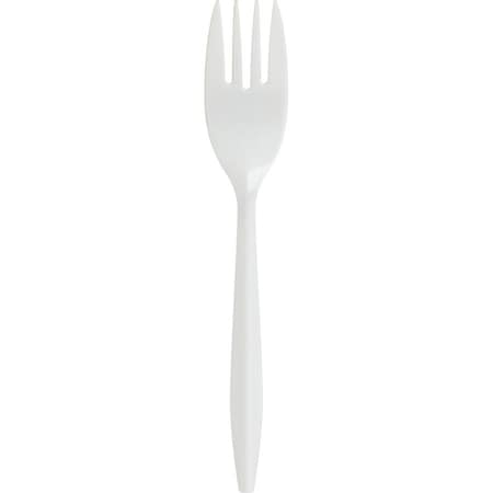 Genuine Joe Medium-Weight Forks - Polypropylene - White, 1000PK GJO20000