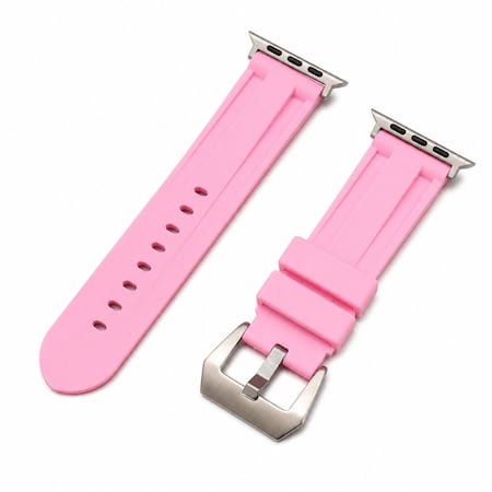 Elegani Rubber Watch Replacement Band Compatible with Apple Watch 44mm, Pink RST-PNK-44mm