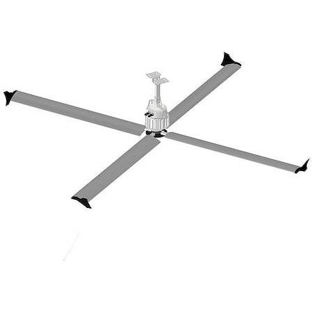 Skyblade Comercial Ceiling Fan, 10 ft Blade Dia, 4 Blades, Variable Speeds, 120V AC, Silver G420-1030-412-1