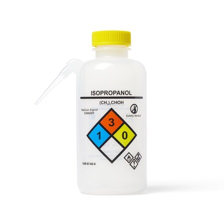 United Scientific UniSafe Isopropanol Wash Bottles, Unitary, LDPE, 500 mL, 6PK 36-1004