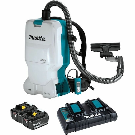 Makita Backpack Vacuum, 20 5/8 in H, 15 lb XCV17PG