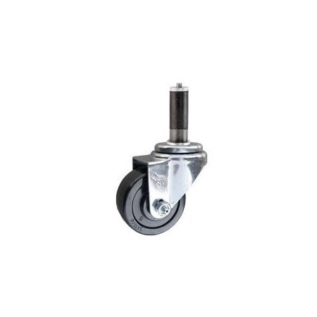 Service Caster 3'' SS Hard Rubber Wheel Swivel 1'' Expanding Stem Caster SCC-SSEX20S314-HRS-1