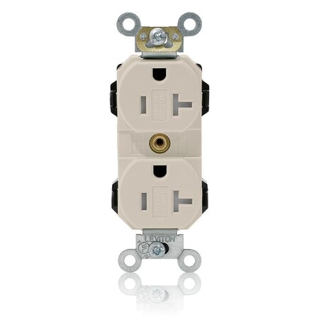 Leviton Straight Blade Receptacle, 5-20R, 20 A, 125V AC, Flush Mount, Self-Grounded MT563-ST