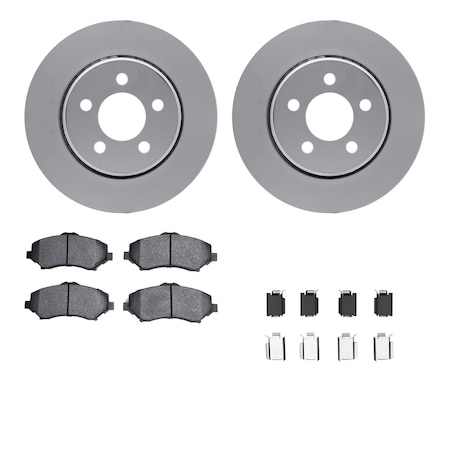 Dynamic Friction Co DFC GEOSPEC Coated Rotor- Heavy Duty Brake Pad includes Hardware 4412-42018