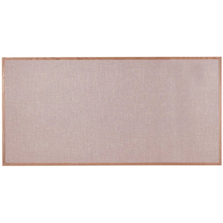 Aarco Designer Fabric Bulletin Board w/ an Oak Frame, Frame: Clear Lacquer, Board: Quartz 48''Hx96''W OF4896005