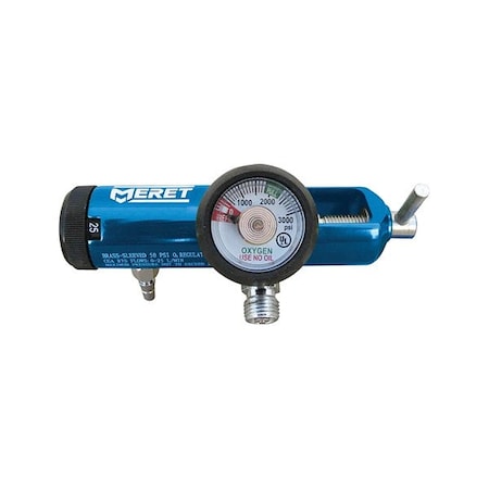 Meret Products Oxygen Regulator, 6.5 in H, Aluminum AREG8725-B2D-BU