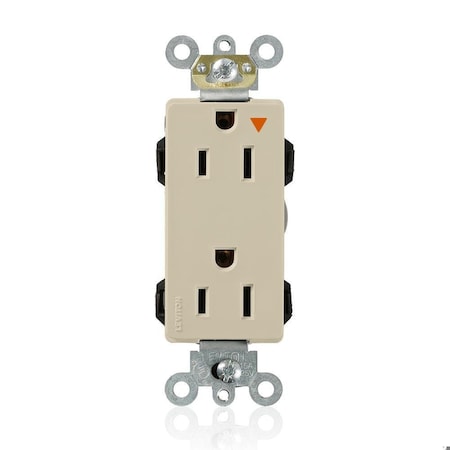 Leviton Straight Blade Receptacle, 5-15R, 15 A, 125V AC, Flush Mount, Isolated Ground M1626-IGI