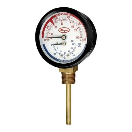 Dwyer Instruments Tridicator Gage: 0-200 psi TRI-200-25E