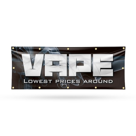 Signmission Vape Shop Lowest Prices, 48 Inch x 120 Inch, Vinyl Banner B-120-30908