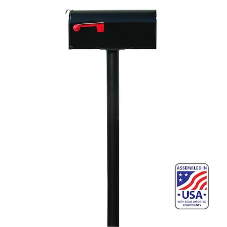 Qualarc The Hanford Single Mailbox Post System, Black - 69 x 6.5 x 19 in. HPST1-000-E1
