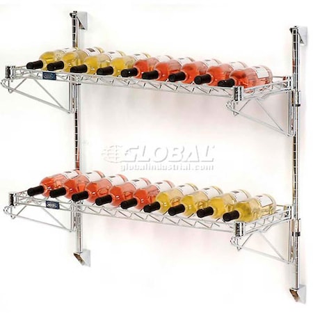 Global Industrial Wine Bottle Rack - Wall Mount 18 Bottle 36" x 14" x 34" 797153