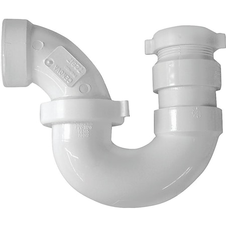 Canplas 193221A P-Trap, 1-1/4 x 1-1/2 in, Hub x Slip, PVC, White 193221C