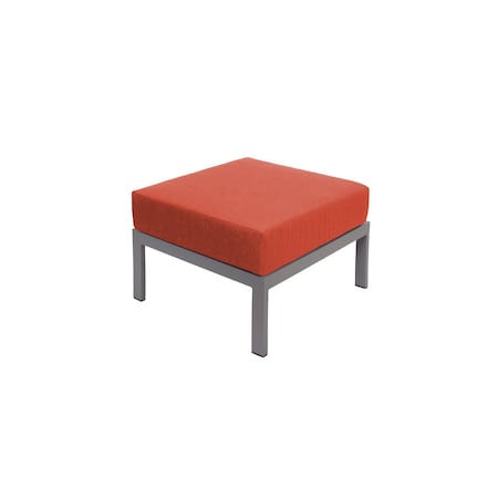 Bfm Seating Belmar Outdoor Ottoman with Sunbrella Cushion, Soft Gray Frame PH6106SG-57013