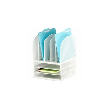 Safco Onyx Mesh Desk Organizer, White 3266WH