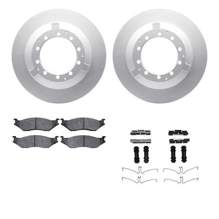 Dynamic Friction Co DFC GEOSPEC Coated Rotor- Heavy Duty Brake Pad includes Hardware 4412-40020