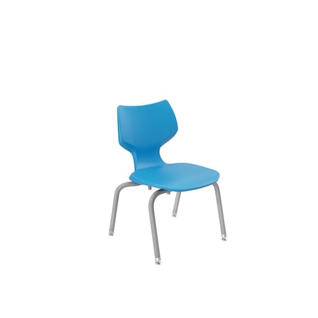 Flavors 14" B Stack Chair, Platinum Frame, Nylon Glide, Cerulean 11847