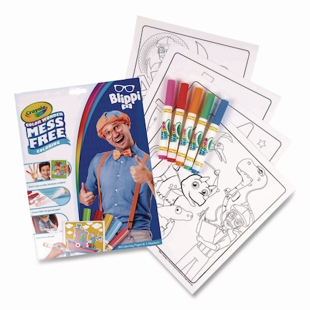 Crayola Blippi Color Wonder Kit, 18 Coloring Pages, 5 Blippi's Collection Markers 75-2726