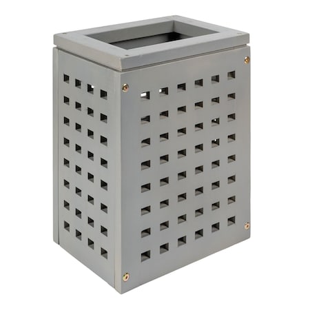 Happimess Junie Coastal Farmhouse Handcrafted Acacia Wood Indoor/Outdoor 2.7-Gallon Rectangular Grid Wastebas HPM1600B