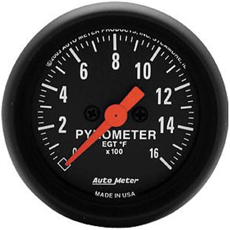 Auto Meter 2 in. ZSeries Electric Pyrometer Gauge Kit, Fluorescent Red ATM2654