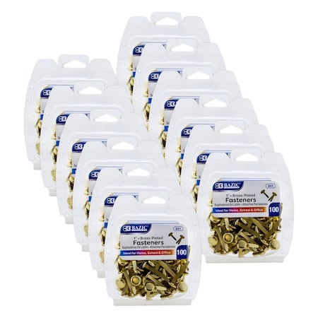 Bazic Products Brass-Plated Fasteners, 1in, 1200PK 251