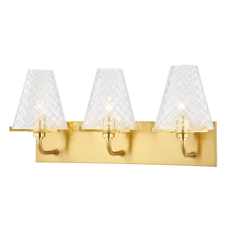 Mitzi Irene 3 Light Bath And Vanity 7.5 In. Aged Brass H495303-AGB