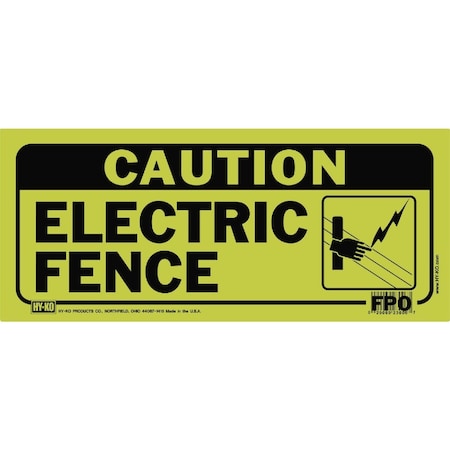 Hy-Ko Plastic Sign Caution Electric Fence 23017