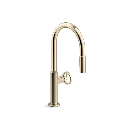 Kohler Billet Pull-down kitchen sink faucet with two-function sprayhead 28669-9-AF
