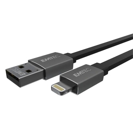 Emtec T700 USB-A to Lightning Cable, Black ECCHAT700AP