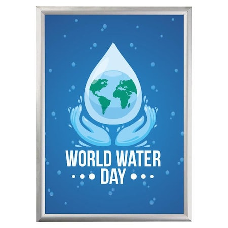 M&T Displays Snap Frame 8.5 in. x 11 in. Poster Size, 1 in. Silver, Mitered Corner UCN255N081X2990