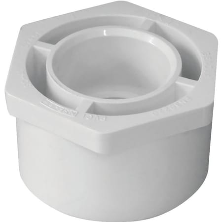 Ipex 435659 Reducing Bushing, 2 x 1 in, Spigot x Socket, White, SCH 40 Schedule, 150 psi Pressure 30220