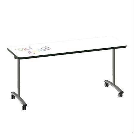 Correll Rectangle Premium Sit To Stand Dry Erase Flip Top Table, 72 in W, 28 in to 38 in H FTS3072DE-80-14-39