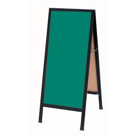 Aarco A-Frame Sidewalk Board, Green Porcelain Chalkboard and a Black Aluminum Frame, 42''Hx18''W BA-311SG