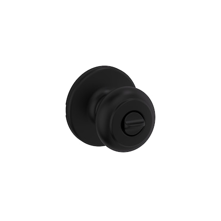 Kwikset Cove Knob Privacy Door Lock New Chassis with 6AL Latch and RCS Strike Matte Black Finish 300CV-514