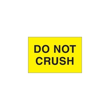 Bubblefast 2 x 3'' - ''Do Not Crush'' Fluorescent Yellow Labels BFDL1105