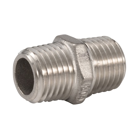 Proline Series Stainless Steel 1/4-in MIP x 1/4-in MIP Hex Nipple SN-729