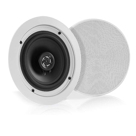 Pyle Pyle5.25 in Bluetooth In-wall Speaker System, Quick Connections, Polypropylene Cone, 150W, White PDICBT552RD