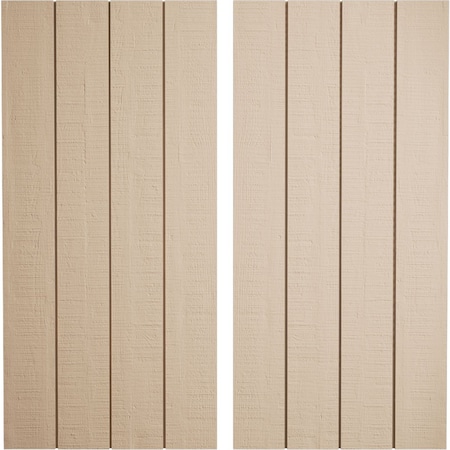 Ekena Millwork Rustic Four Board Joined Board-n-Batten Rough Cedar Faux Wood Shutters w/No Batten, 22W x 24H, PR SHUBJN22X24RCPR
