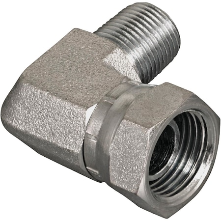 Apache 3/8'' Male Pipe x 3/8'' Female Pipe Swivel 90 Deg. Hydraulic Hose Adapter 39005075