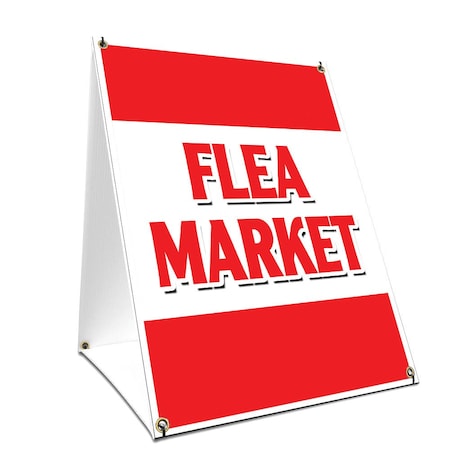 Signmission Flea Market, 36 Inch x 24 Inch A-frame Yard Sign, Plastic Sign SBC-2436-Flea Market