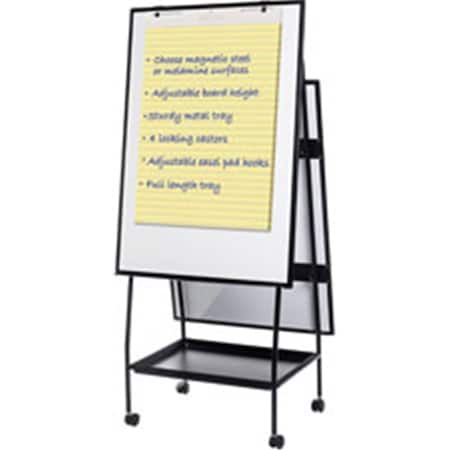 Bi-Silque 41.7 x 29.5 in. MasterVision Melamine Double Sided Easel, Black BVCEA49125016