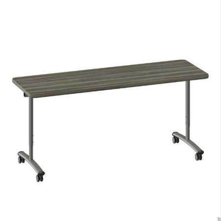 Correll Rectangle Premium Sit To Stand HPL Flip Top Table, 72 in W, 28 in to 38 in H, Particleboard Top FTS2472-52-14-52