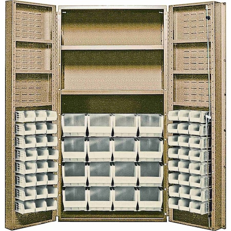 Quantum Storage Systems JUMBO BEIGE STORAGE CABINET W/64 IVORY BINS QSC-BG-64-2S-6DSIV