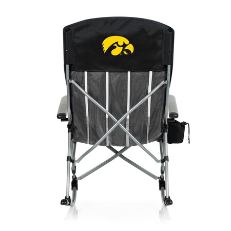 Picnic Time Family Of Brands NCAA Iowa Hawkeyes Outdoor Rocking Camp Chair - XL Heavy Duty Camping Chair 805-01-175-224-0