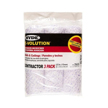 Tool 9 x 0.5 in. Hyde Nap E-Volution Microfiber Roller Cover, 3PK TO3977384