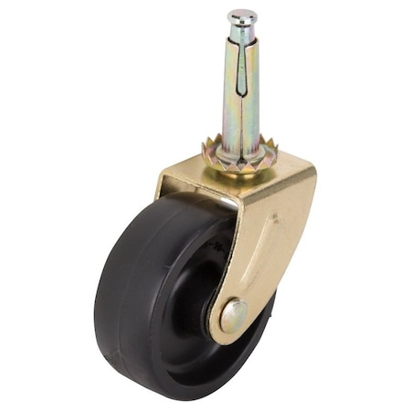 Prosource Swivel Caster, 2 in Dia Wheel, 2 in W Wheel, Black, 60 lb, Steel Housing Material JC-B23-PS