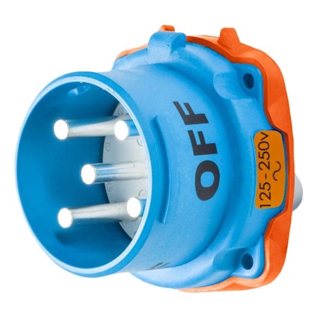 Meltric DS60 INLET POLY BLUE SIZE 4 TYPE 4X IP 69 3P+N+G 60 A 125/250 VAC 60 Hz NO AUX 33-68077