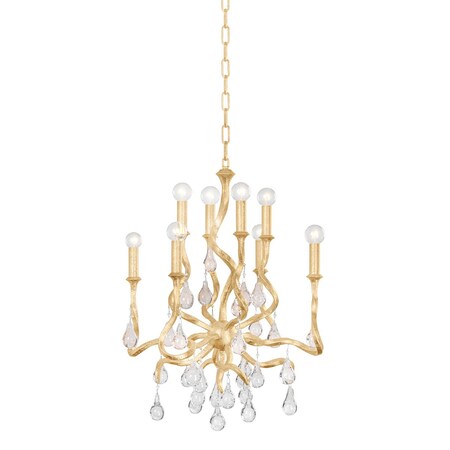 Corbett Lighting Aveline 8 Light Chandelier 22 In. Gold Leaf 414-23-GL