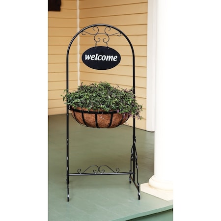 Best Garden Black Rust Resistant Steel 43'' H. Welcome Plant Stand FP1110